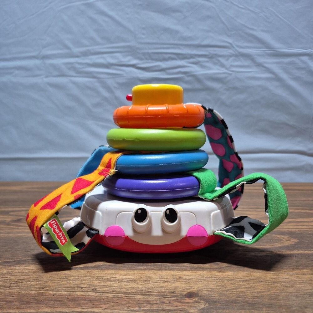 Fisher Price-Stacking Surprise-Octopus Ring Toy-Music-Sounds-2001-As Shown